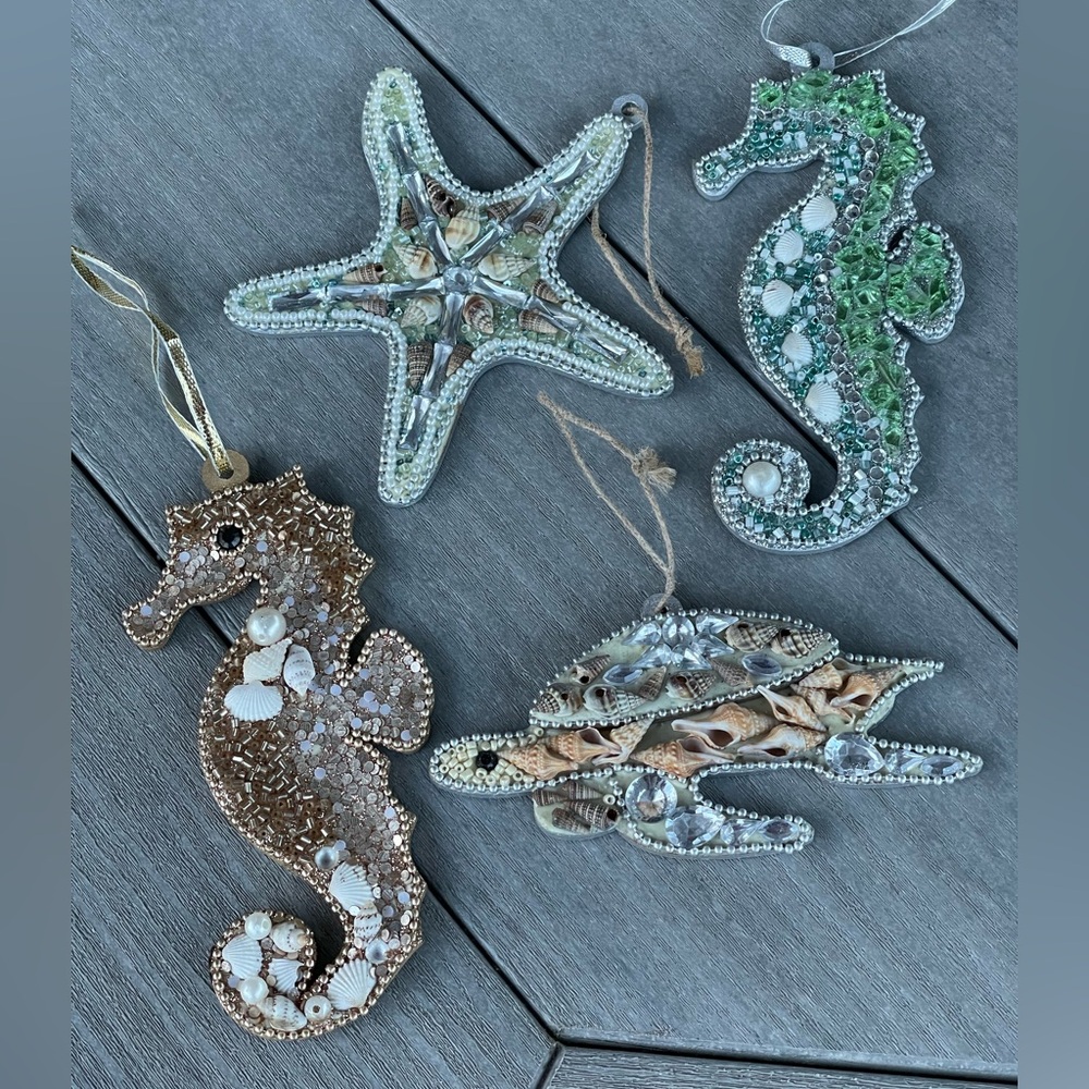 Elegant Coastal Sea Life Ornaments Set - Brand New Condition!